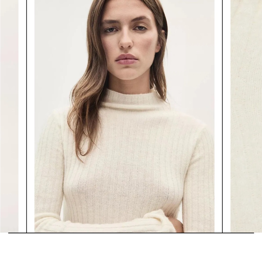 Mango Garrigo Wool Blend Cable Knit Ribbed Dress, NWT - Picture 4 of 9